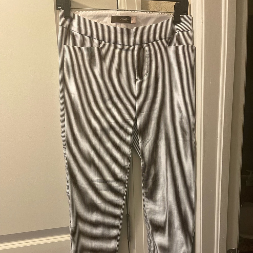 Sophisticated, comfortable pin-stripe straight-leg pants